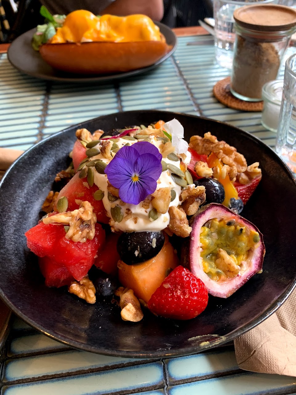 A colorful breakfast plate at The Fine Food Store